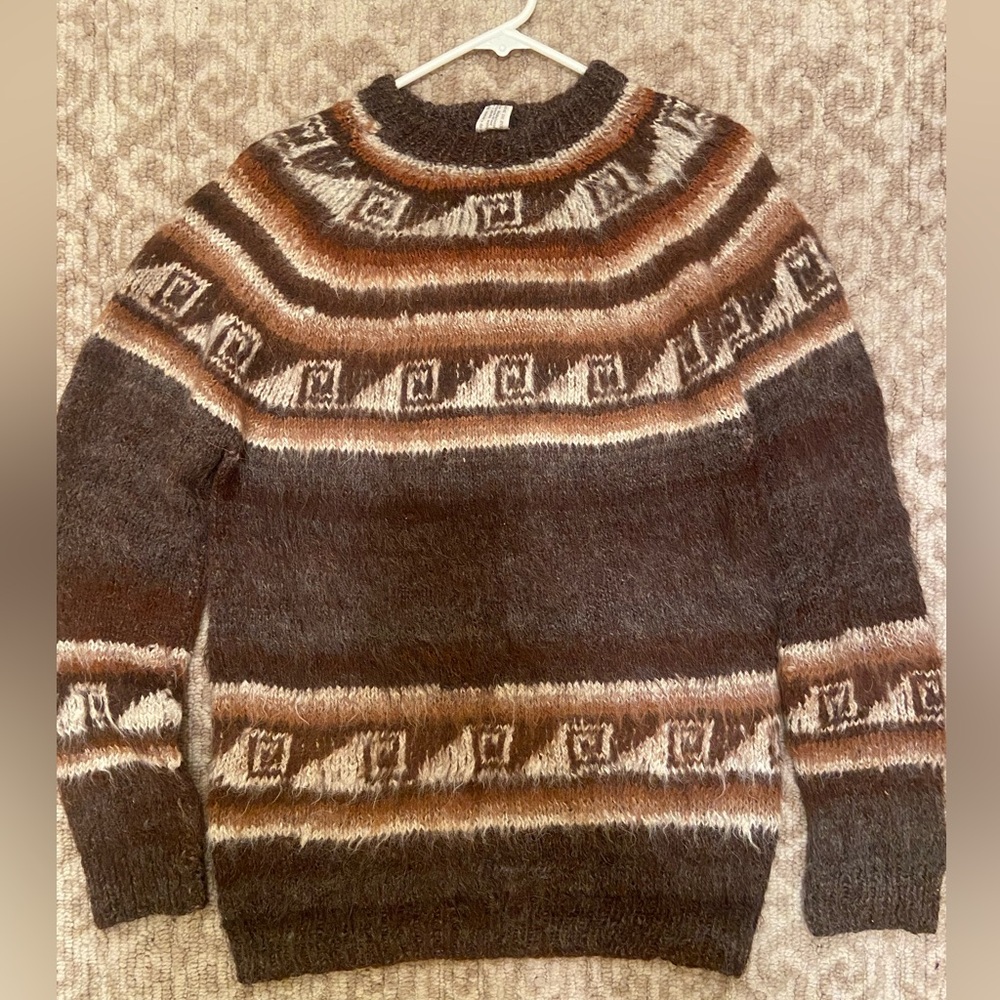 Alpaca Sweater, Made in Bolivia. Size M